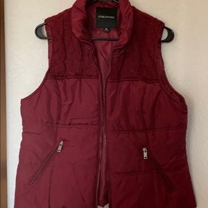 NEW Burgundy puffer vest